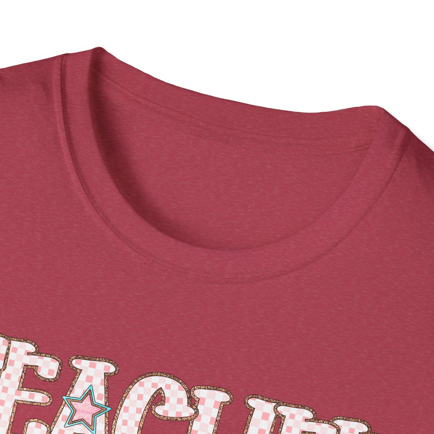 Teacher Checkered Glitter T-Shirt
