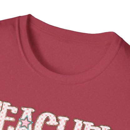 Teacher Checkered Glitter T-Shirt