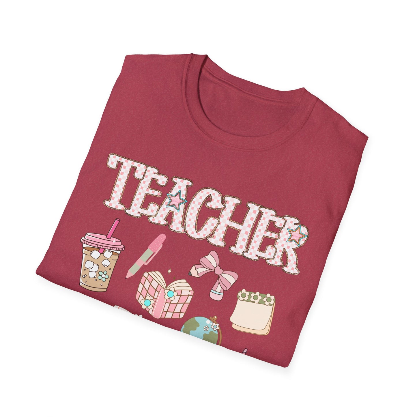 Teacher Checkered Glitter T-Shirt
