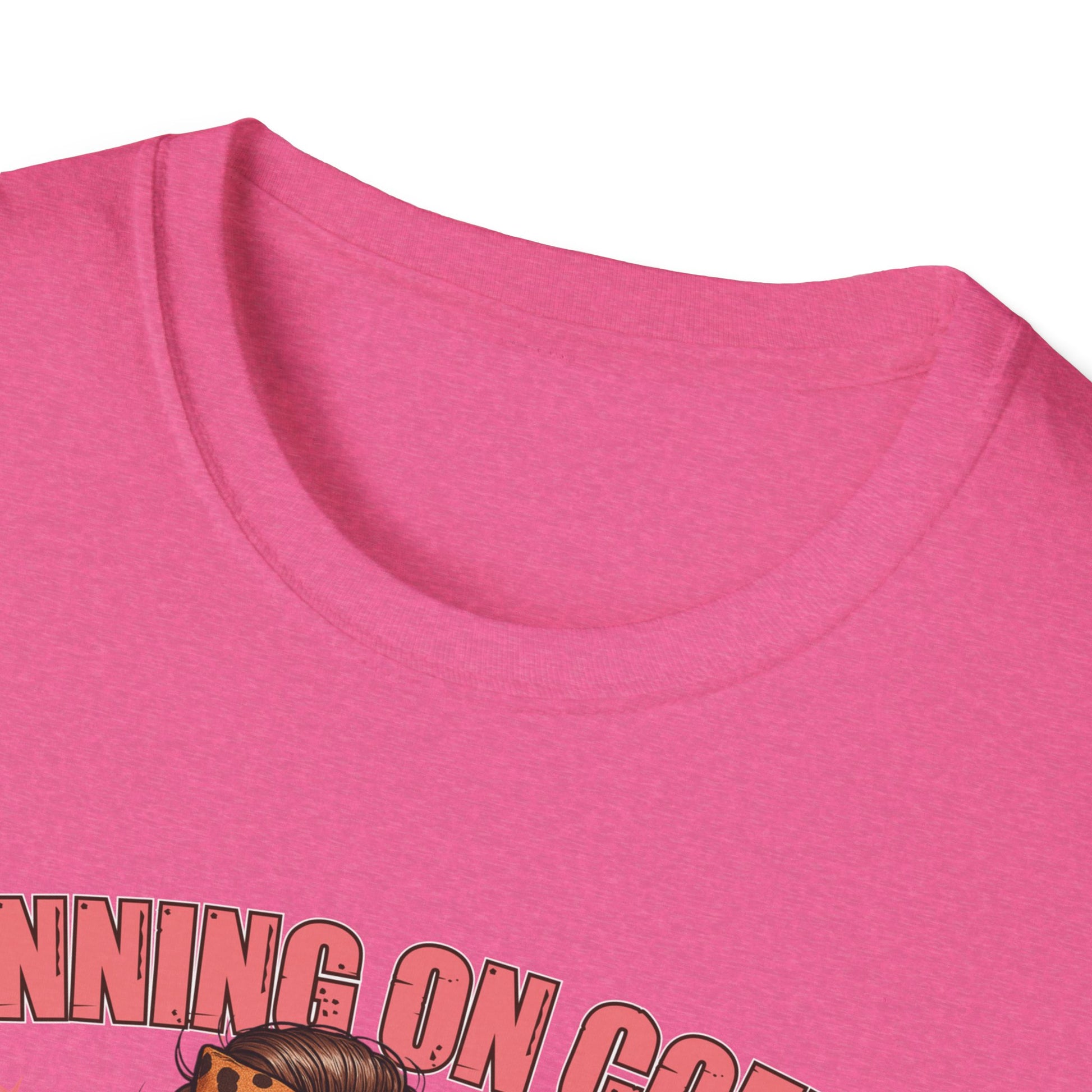 Funny Lunch Lady Unisex Softstyle T-Shirt - Running on Iced Coffee and School Lunch Schedules - Front Design Only
