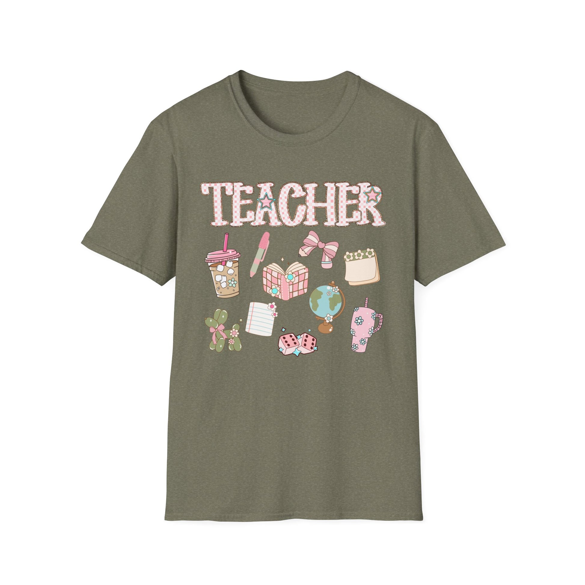 Teacher Checkered Glitter T-Shirt