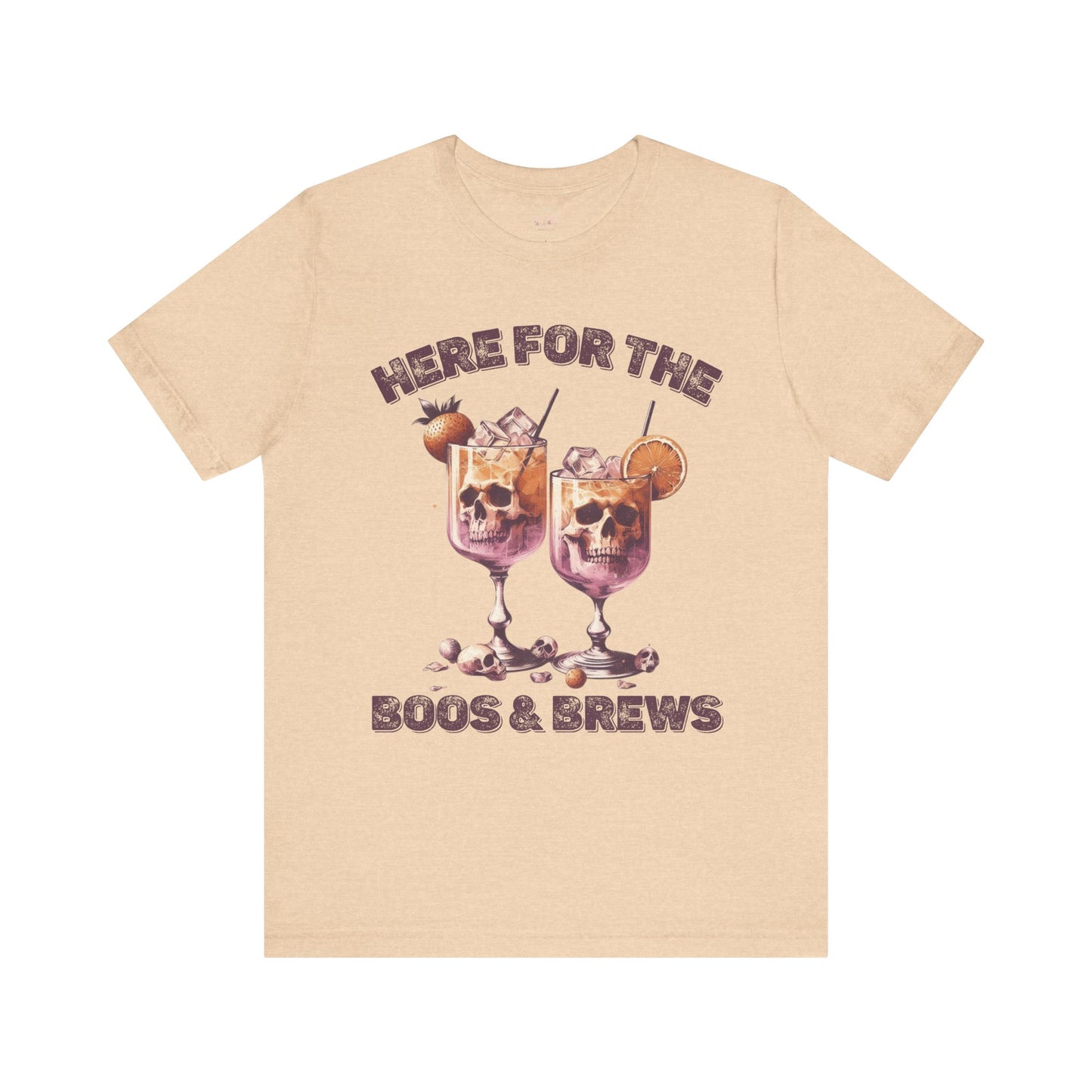 Halloween Skeleton Cocktails Tee - Here for the Boos and Brews *Unisex tee*