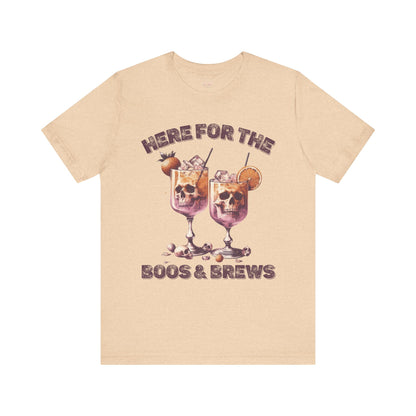 Halloween Skeleton Cocktails Tee - Here for the Boos and Brews *Unisex tee*
