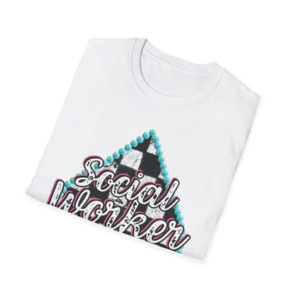 Social Worker Checkered Spades T-Shirt