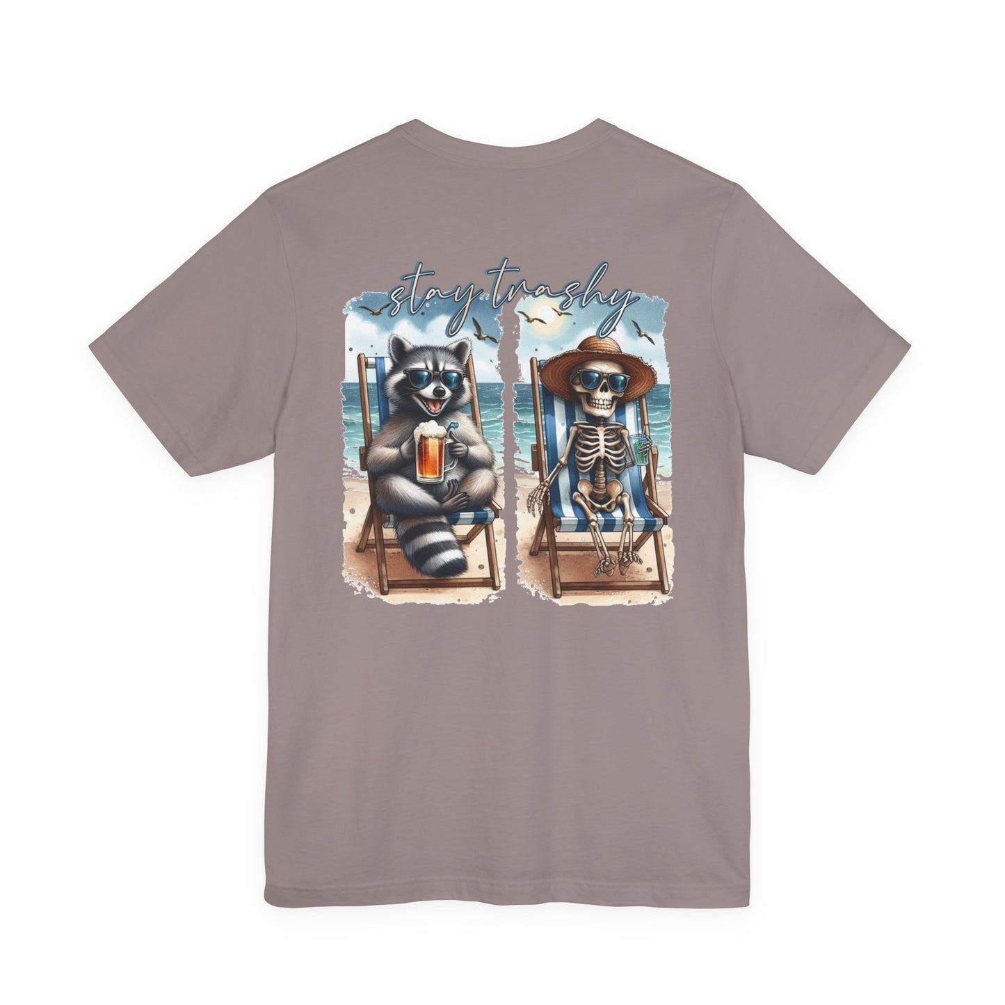 Stay Trashy Raccoon and Skeleton Beach