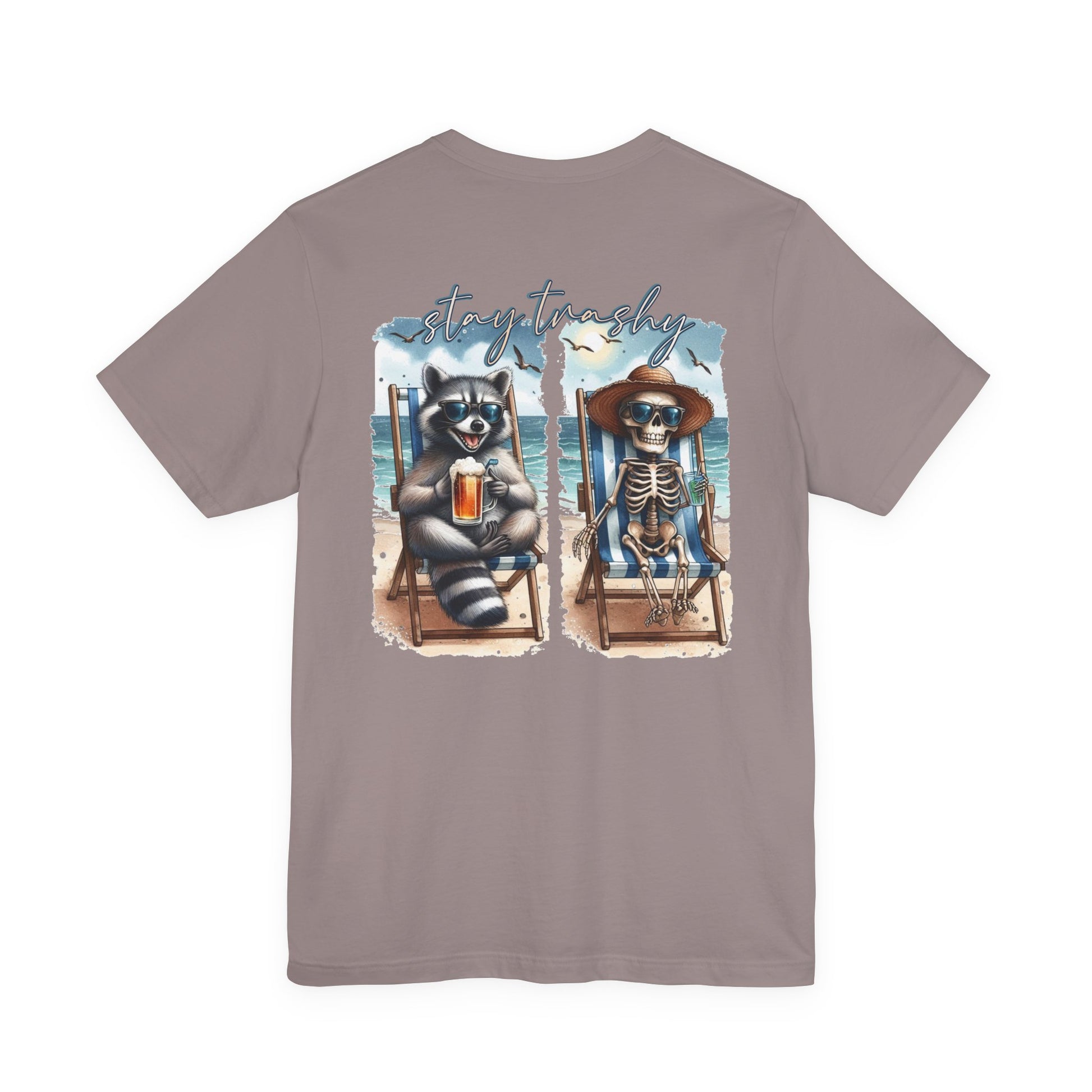 Stay Trashy Raccoon and Skeleton Beach