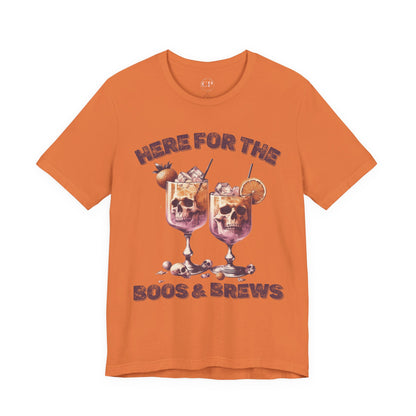 Halloween Skeleton Cocktails Tee - Here for the Boos and Brews *Unisex tee*