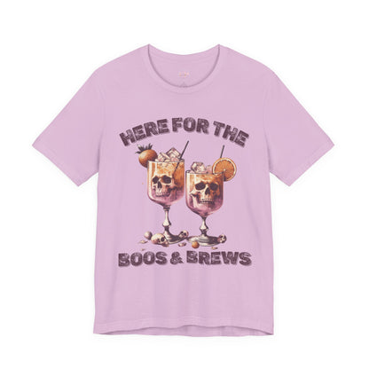 Halloween Skeleton Cocktails Tee - Here for the Boos and Brews *Unisex tee*