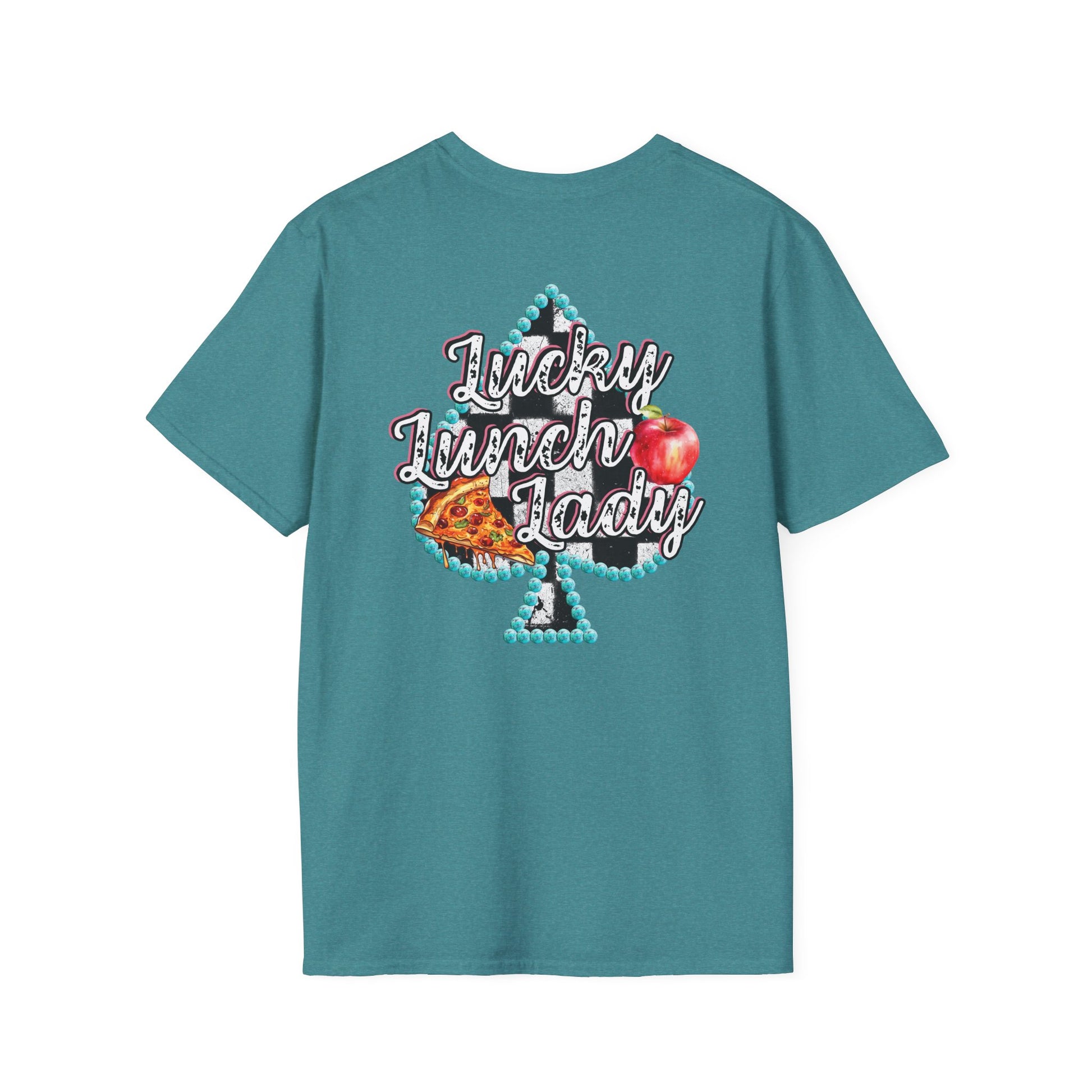 Lunch Lady Checkered Spades T-Shirt * Front and Back Design