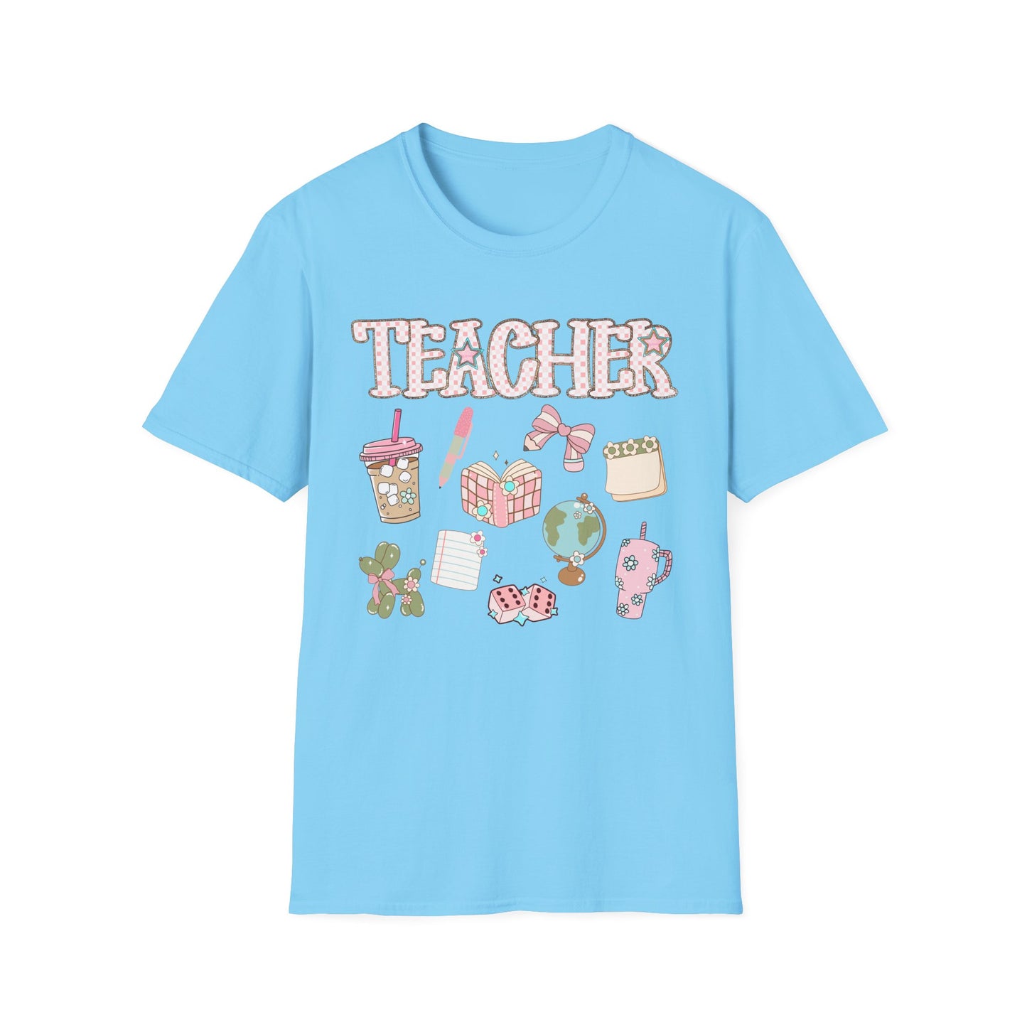 Teacher Checkered Glitter T-Shirt