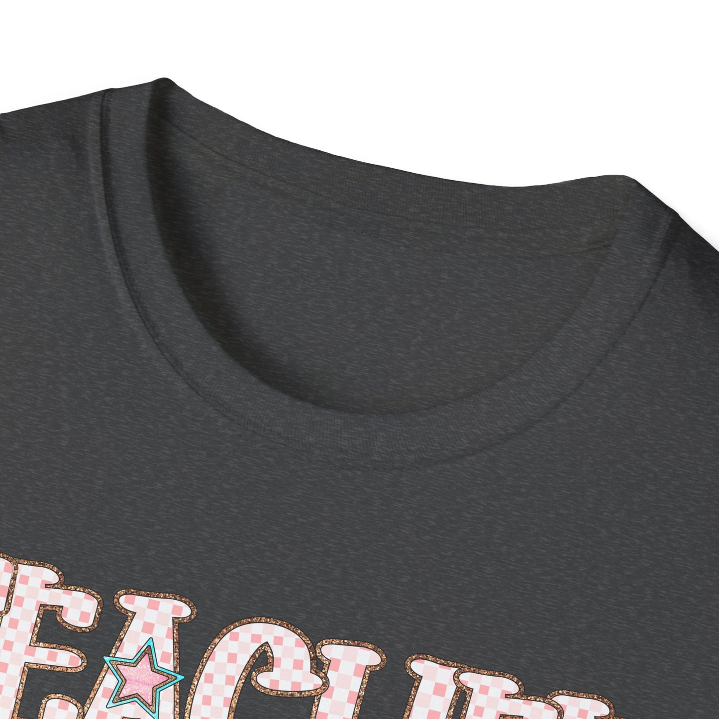 Teacher Checkered Glitter T-Shirt
