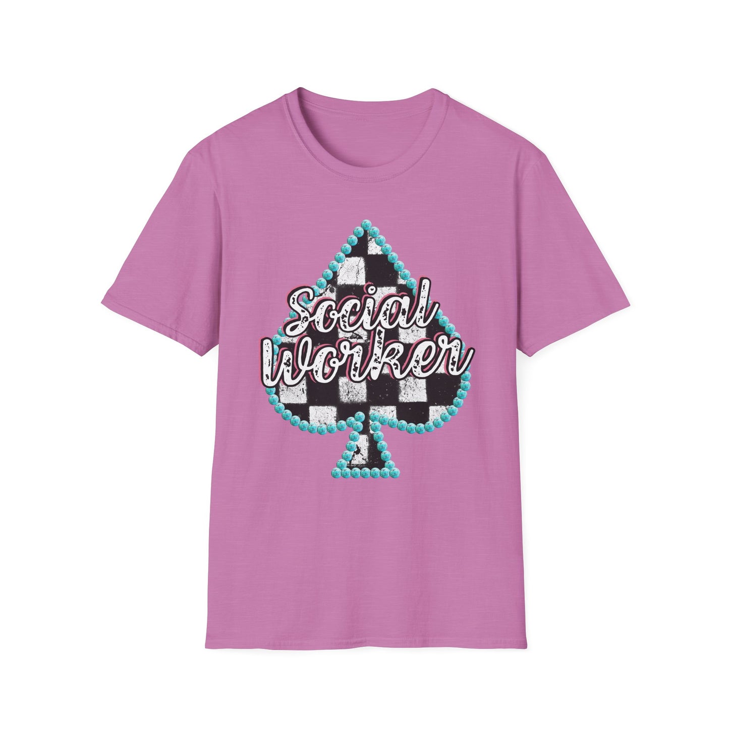 Social Worker Checkered Spades T-Shirt