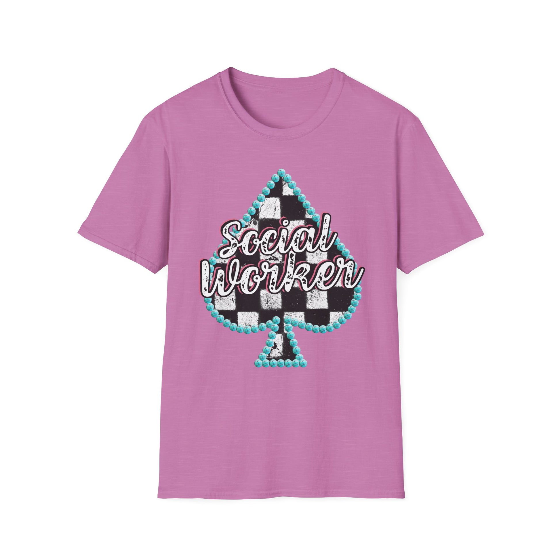 Social Worker Checkered Spades T-Shirt
