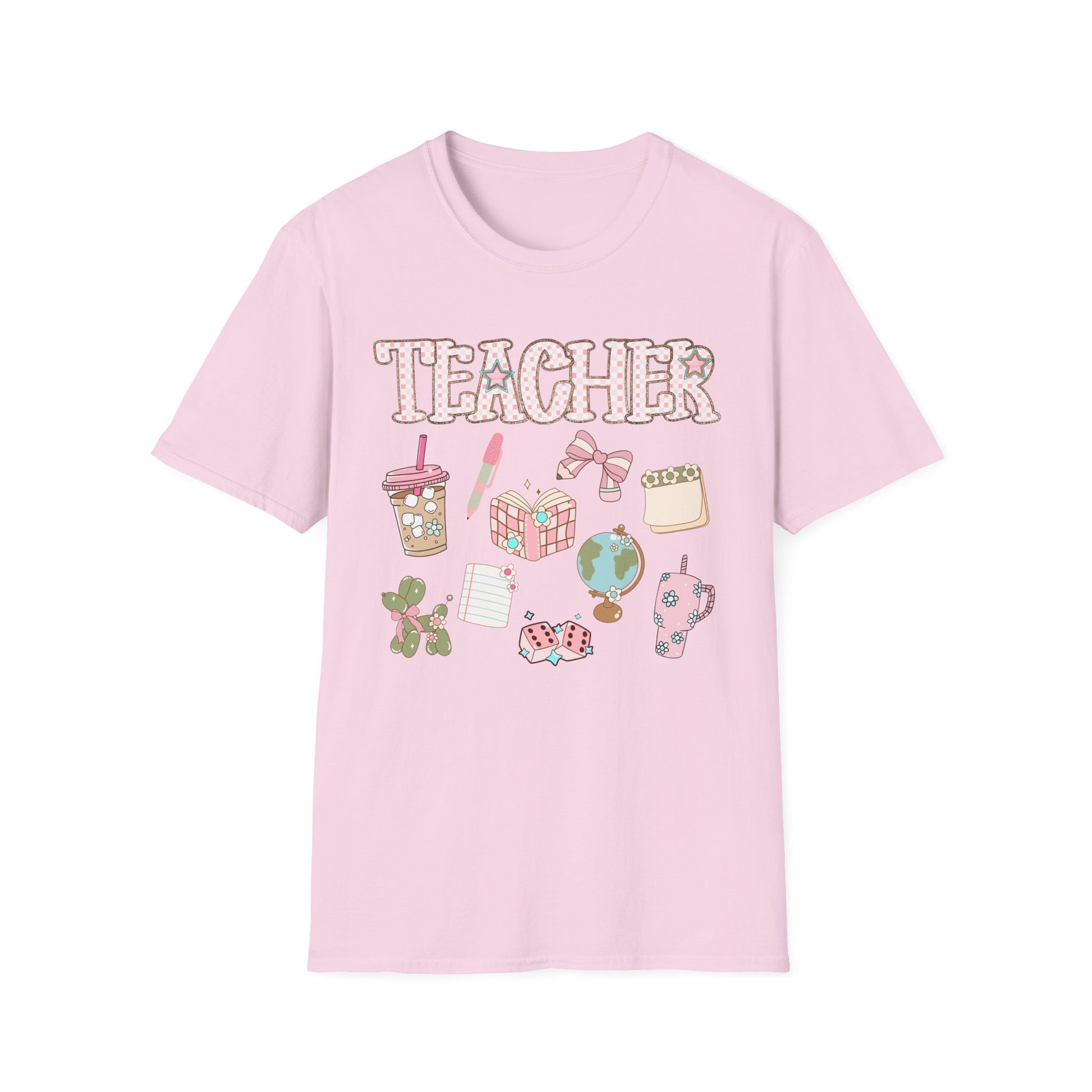 Teacher Checkered Glitter T-Shirt