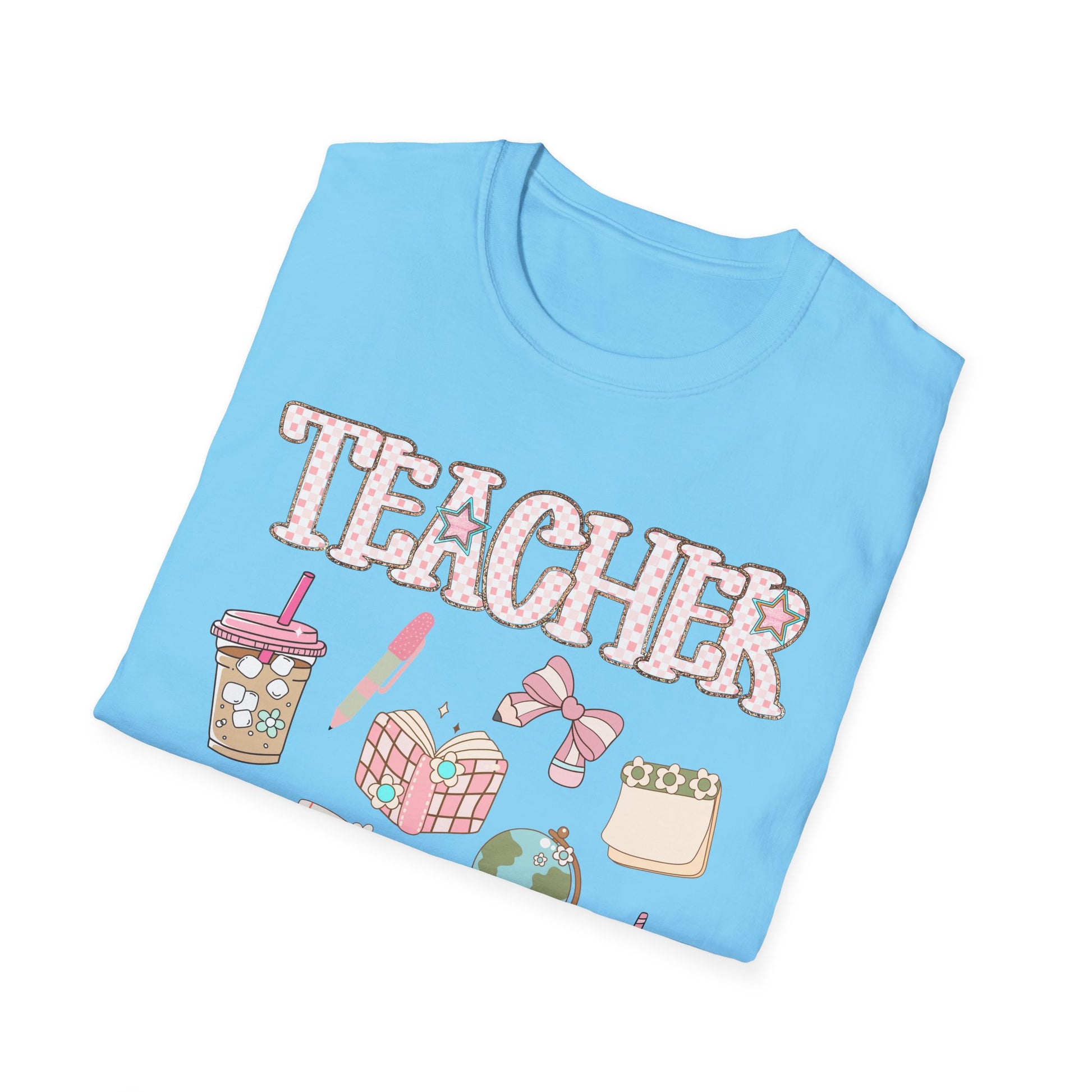 Teacher Checkered Glitter T-Shirt