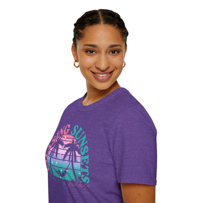 Chasing Sunsets, Finding Peace Unisex T-Shirt