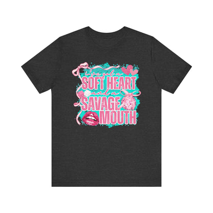 Savage Mouth Graphic Tee - Soft Hearted Apparel, Unisex T-Shirt, Trendy Casual Wear, Fun Gift for Friends, Statement Top
