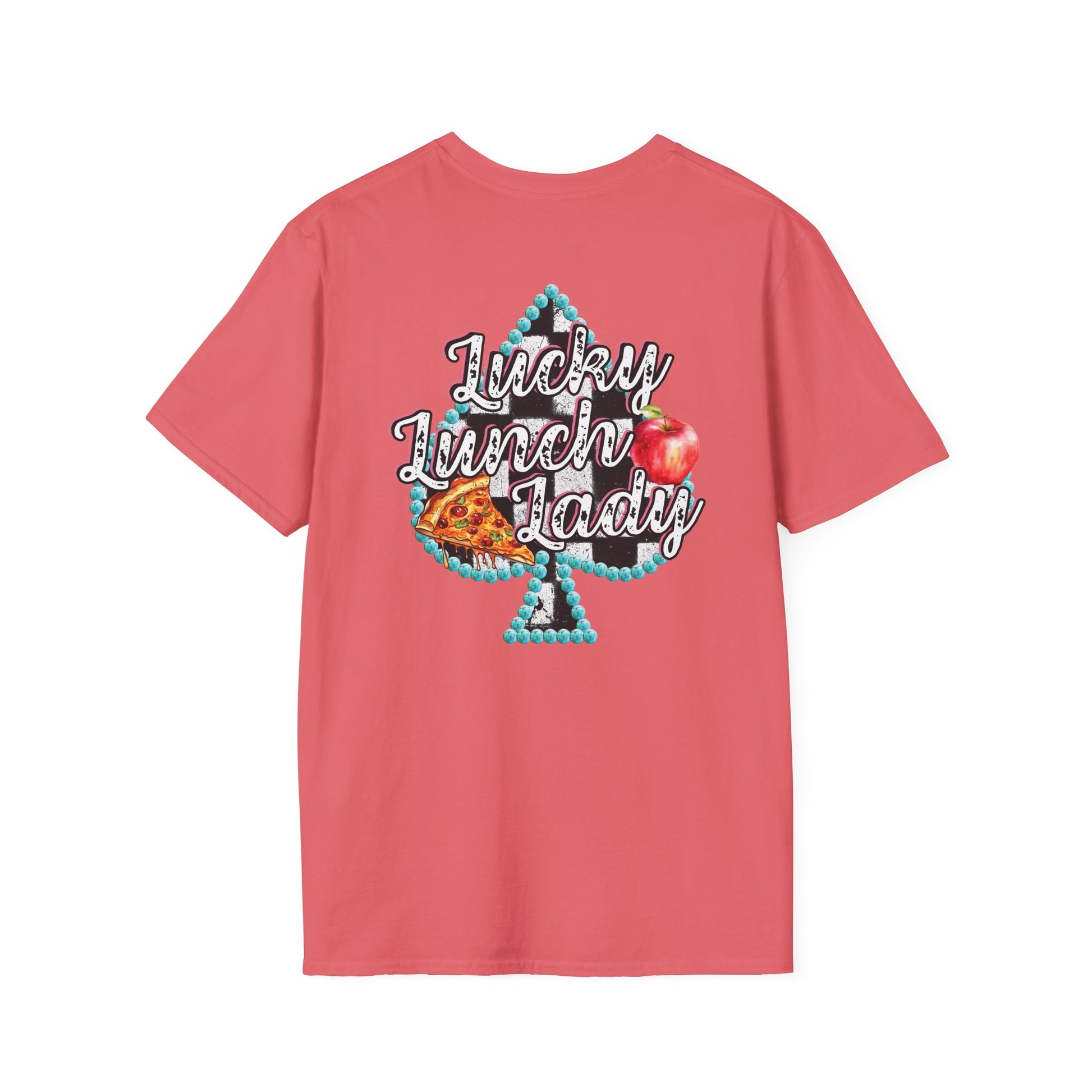 Lunch Lady Checkered Spades T-Shirt * Front and Back Design