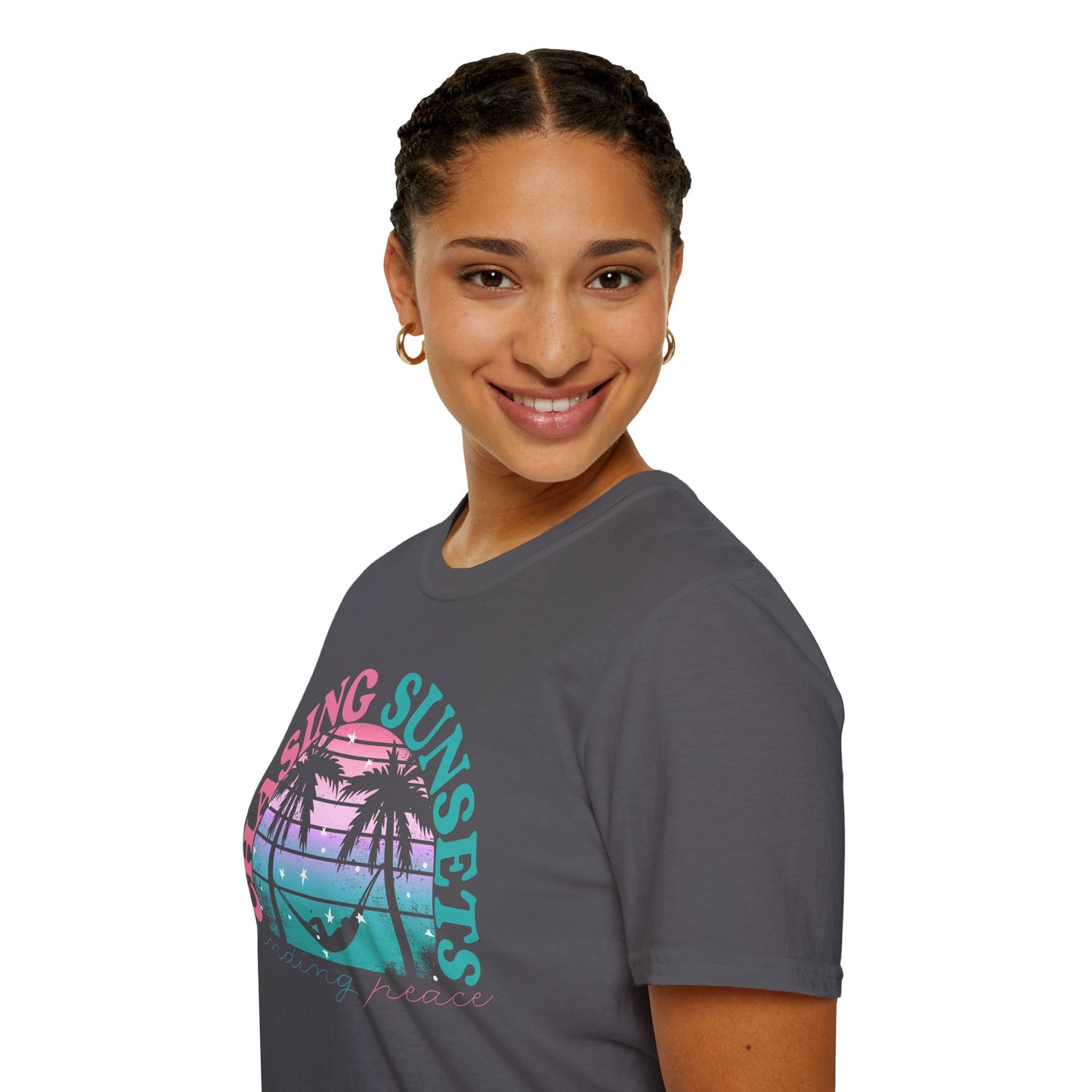 Chasing Sunsets, Finding Peace Unisex T-Shirt