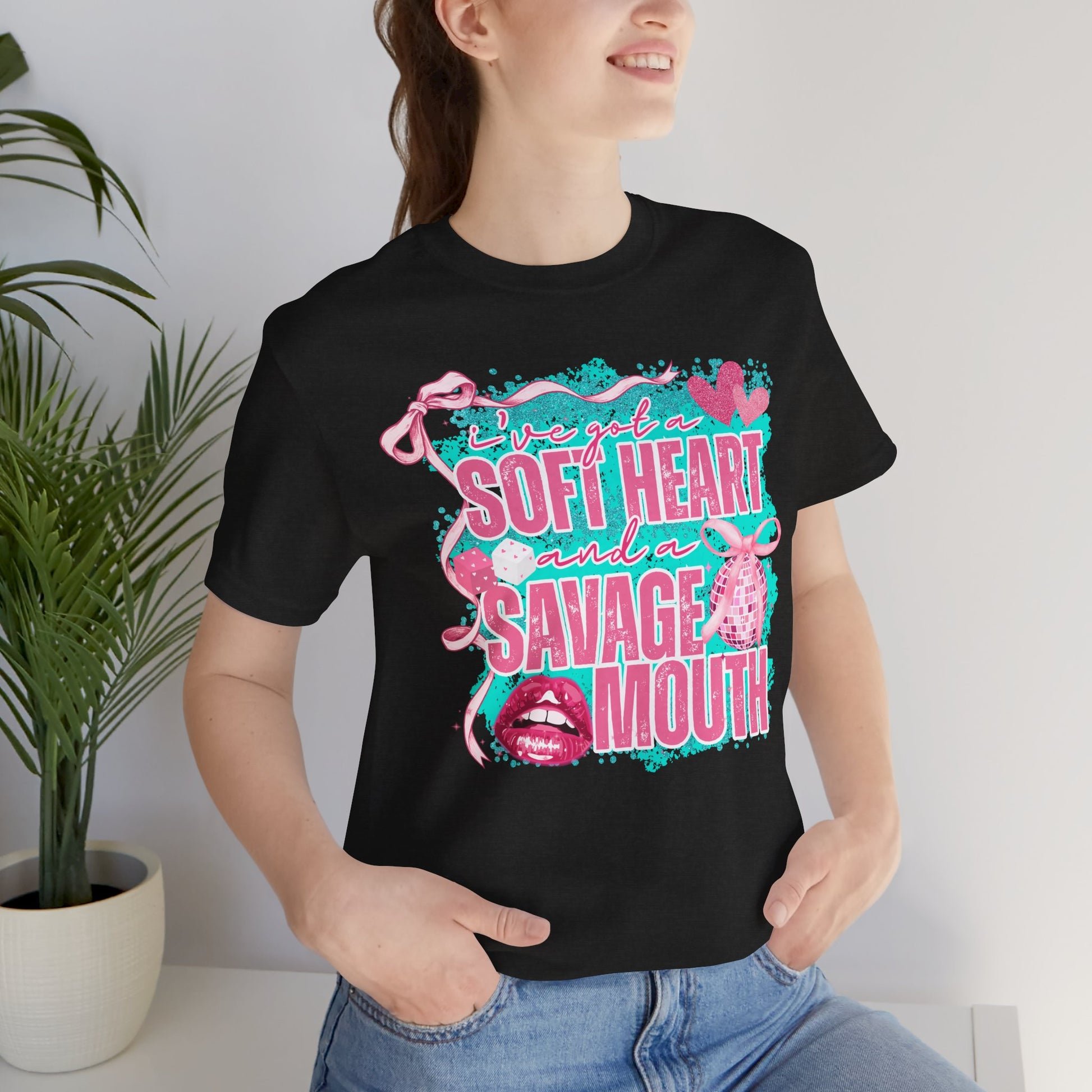 Savage Mouth Graphic Tee - Soft Hearted Apparel, Unisex T-Shirt, Trendy Casual Wear, Fun Gift for Friends, Statement Top