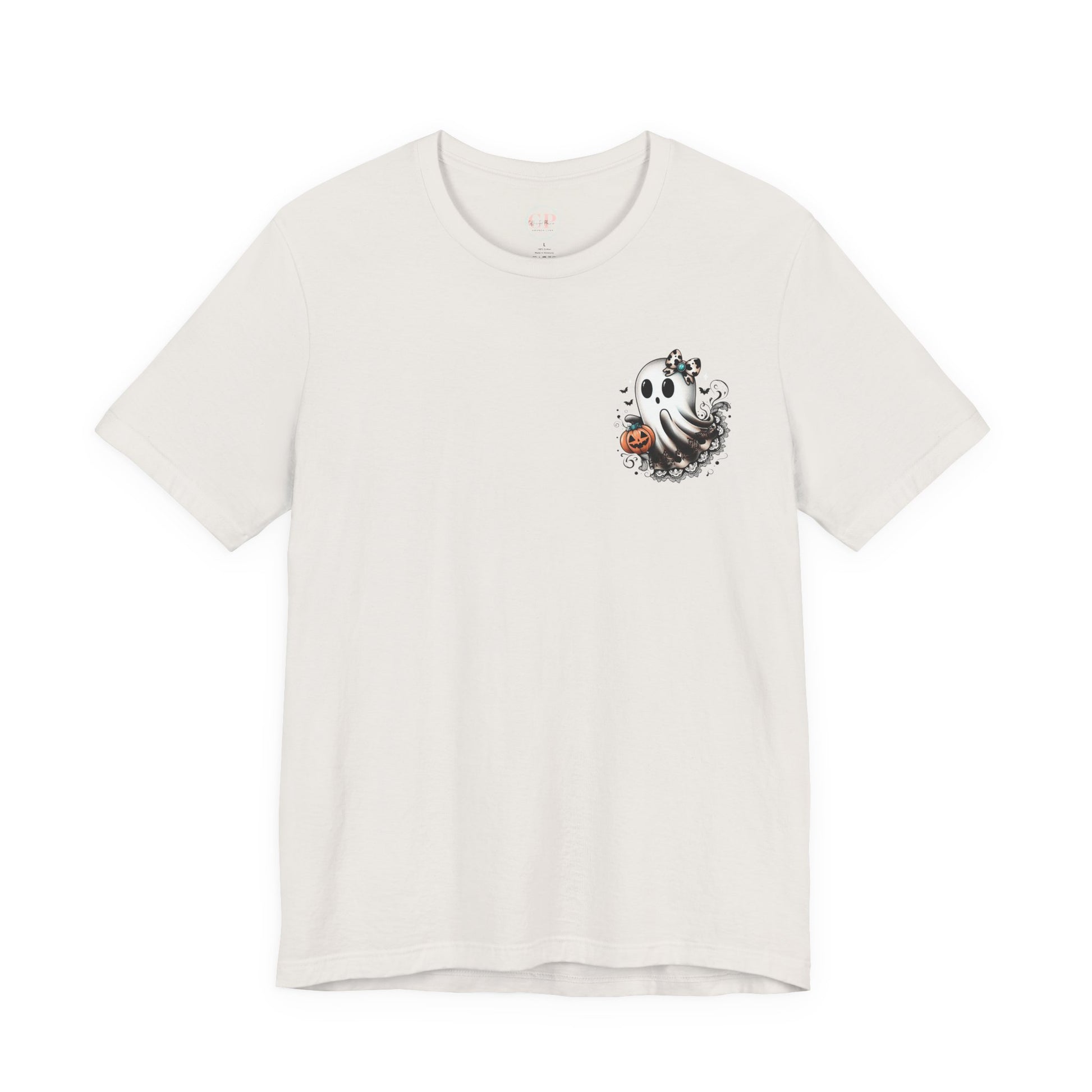 BOOjie Ghost Tee with Pumpkin - Halloween Unisex Jersey Short Sleeve Tee