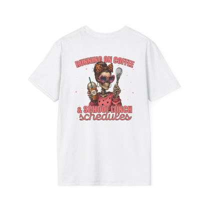 Lunch Lady Unisex T-Shirt - Running on Iced Coffee & School Lunch Schedules