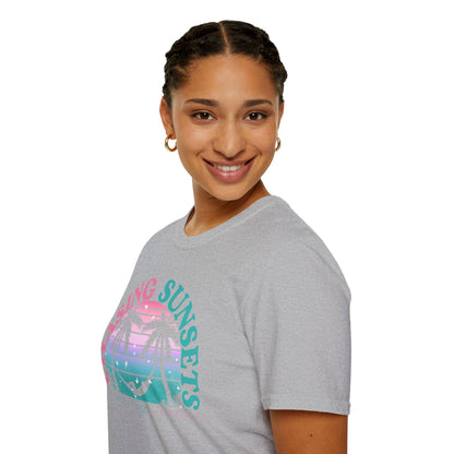 Chasing Sunsets, Finding Peace Unisex T-Shirt