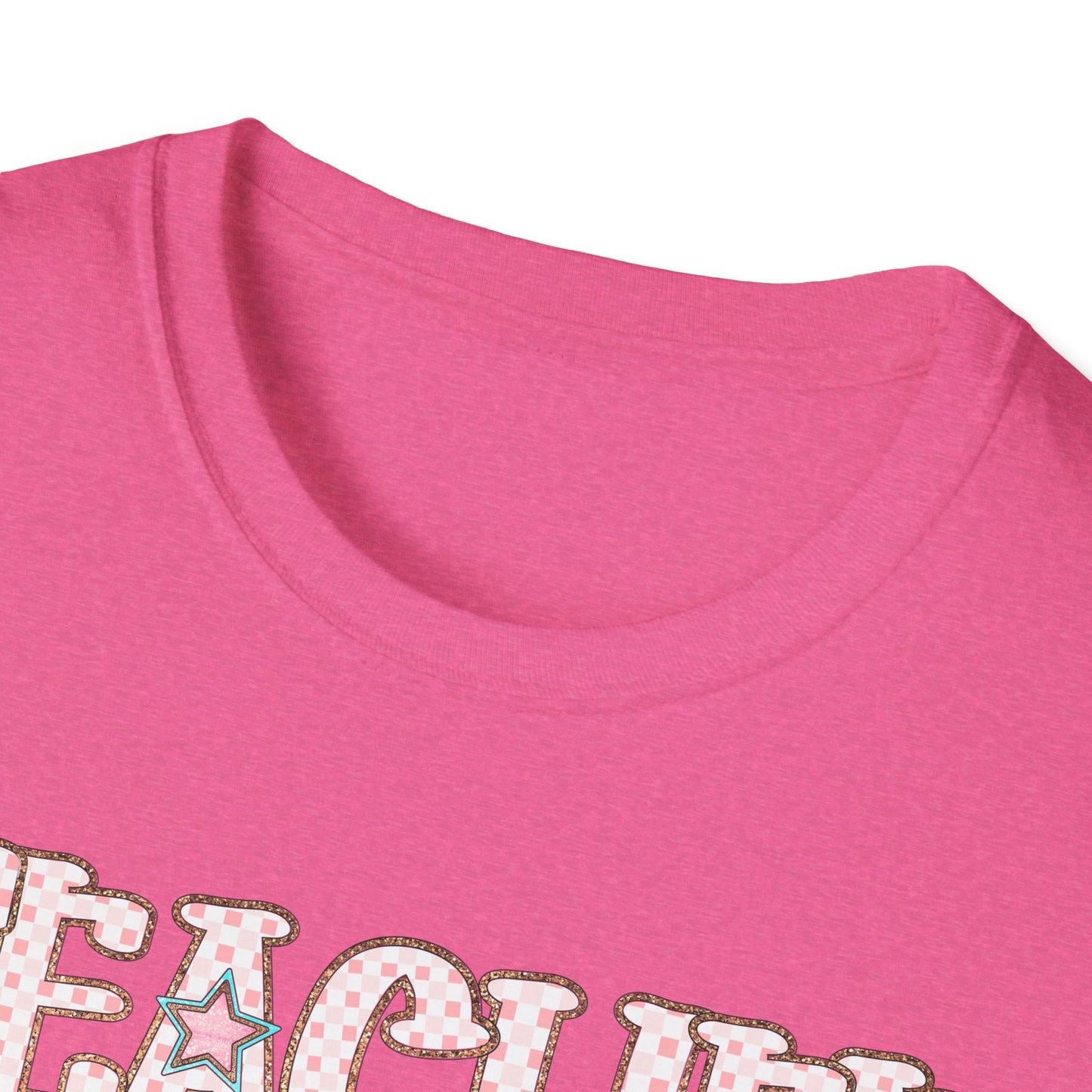 Teacher Checkered Glitter T-Shirt