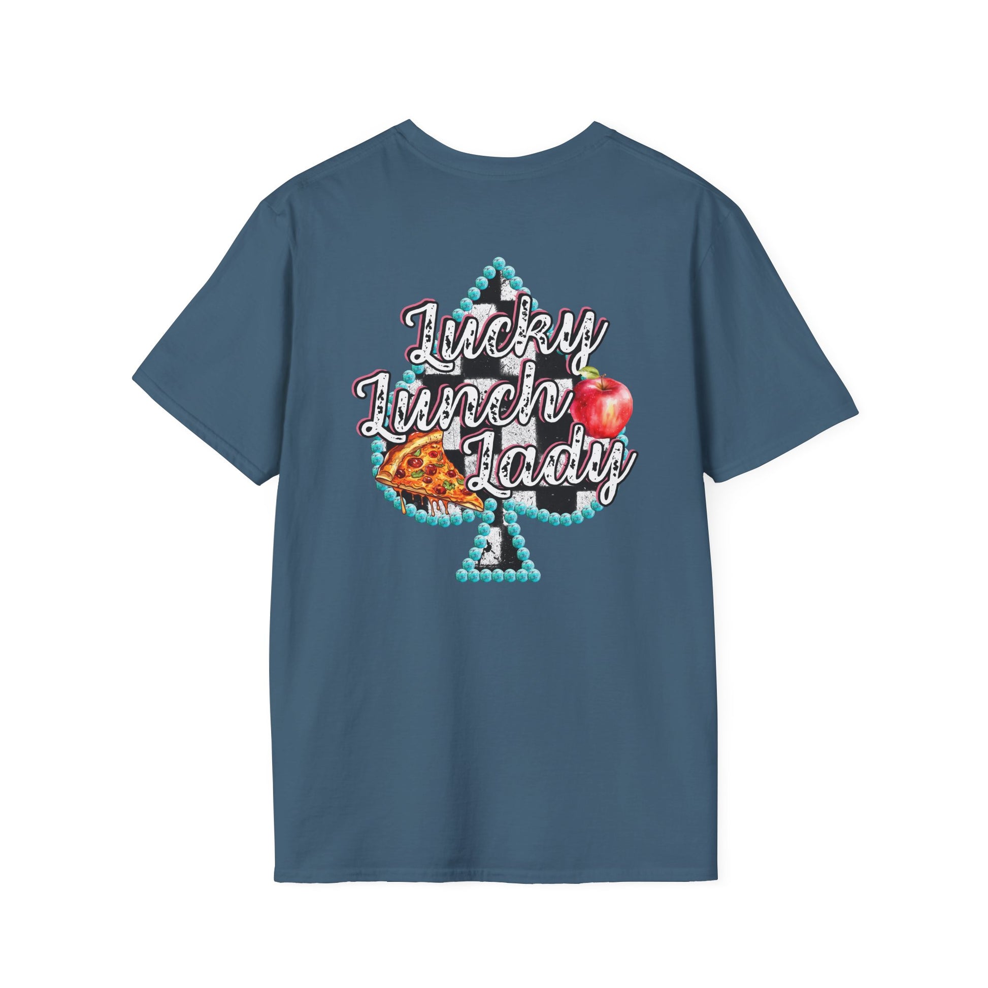 Lunch Lady Checkered Spades T-Shirt * Front and Back Design