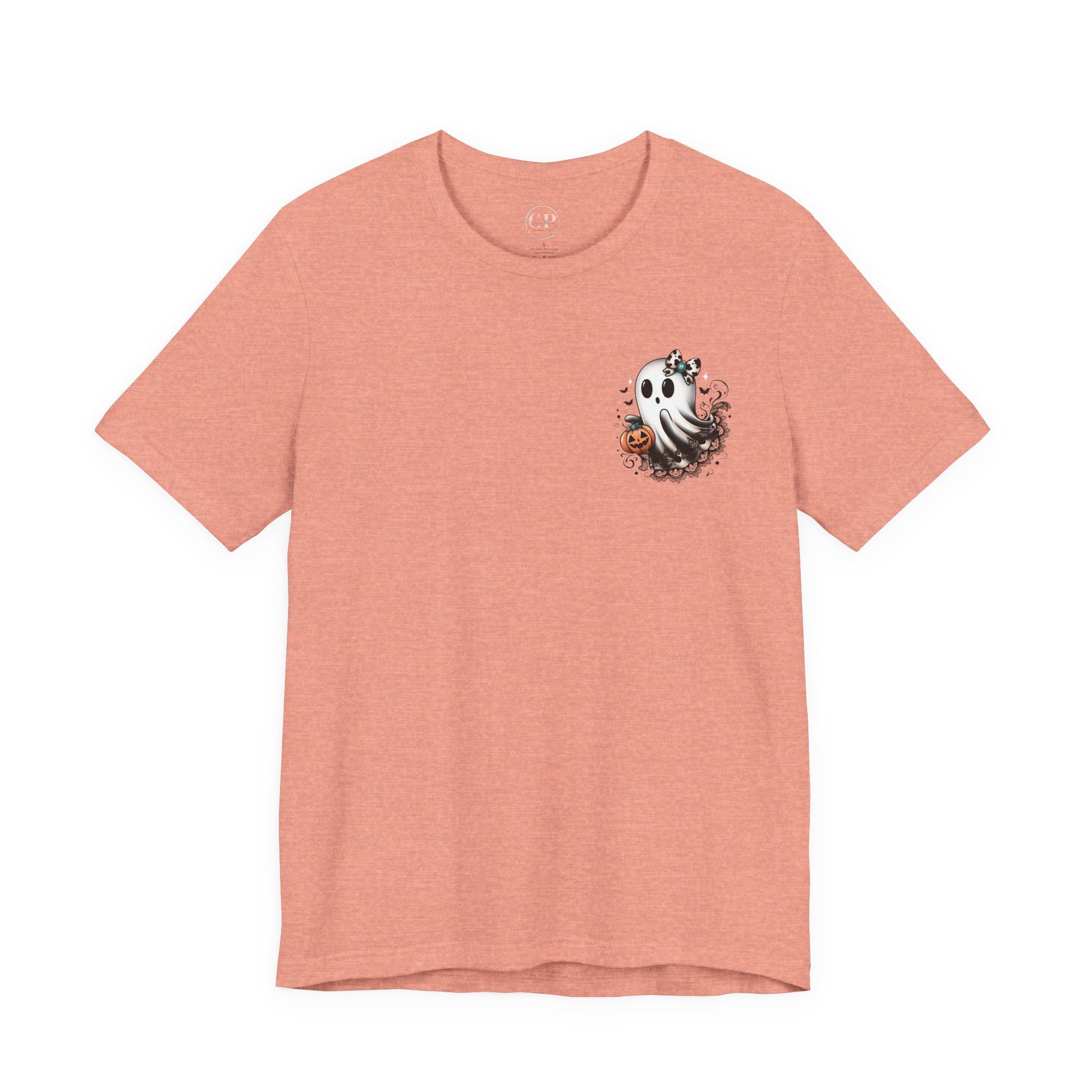 BOOjie Ghost Tee with Pumpkin - Halloween Unisex Jersey Short Sleeve Tee