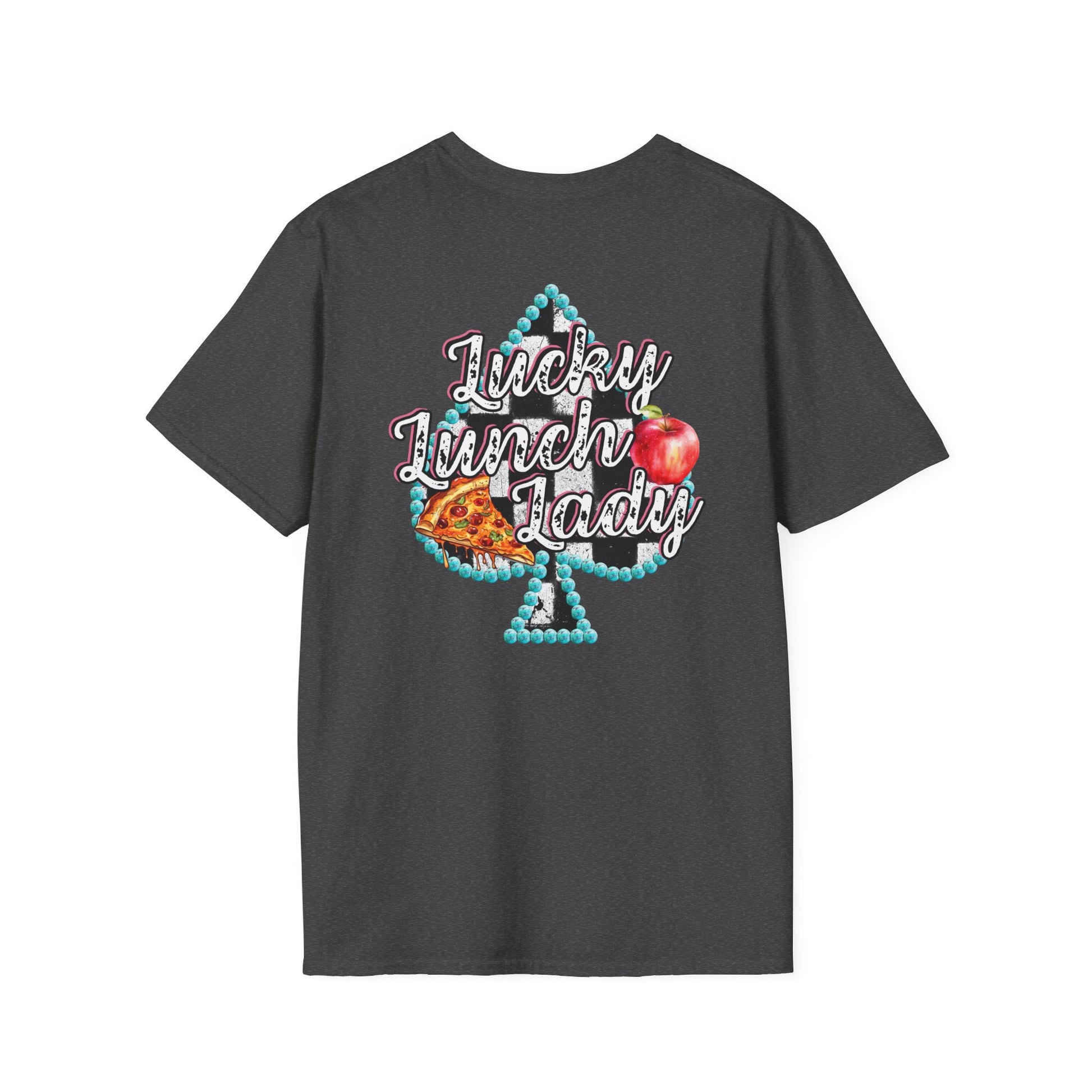 Lunch Lady Checkered Spades T-Shirt * Front and Back Design