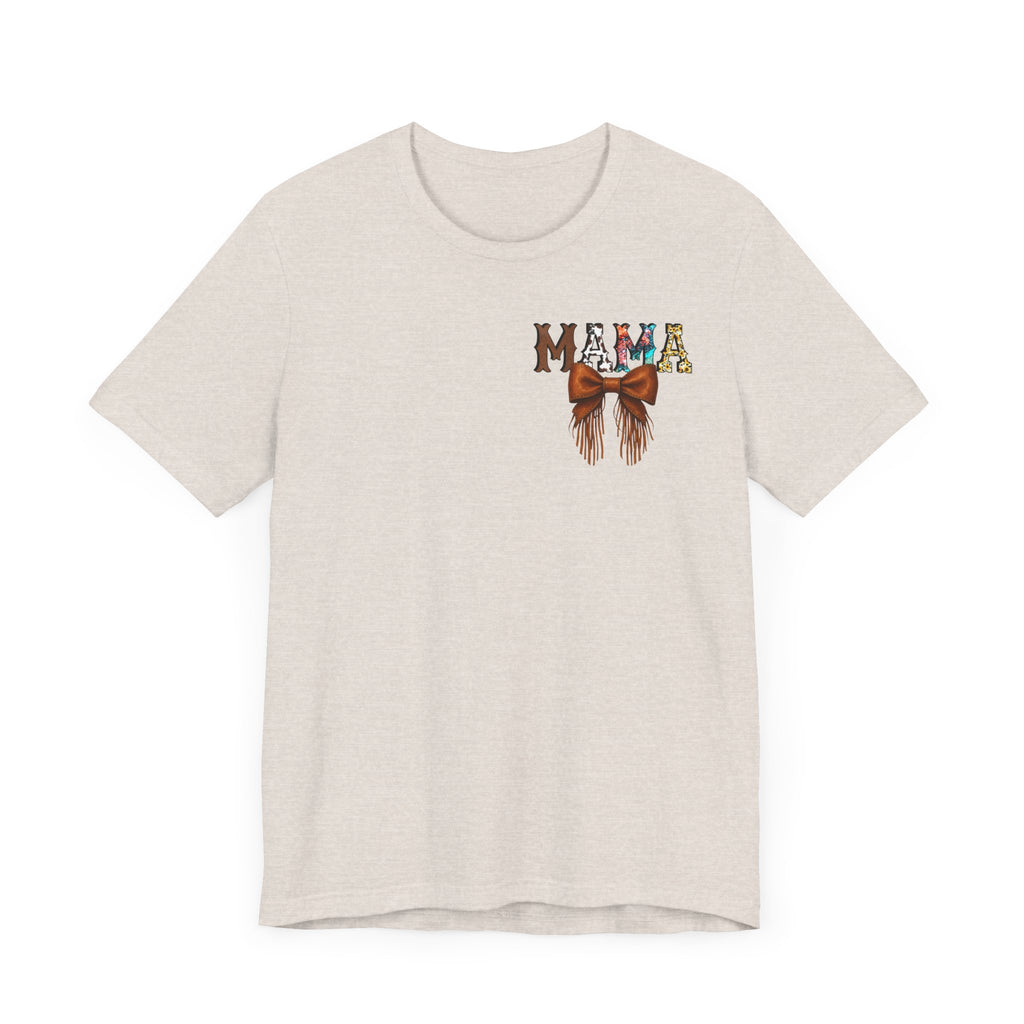 Western Mama Unisex Tee with Turquoise and Sunflower Design
