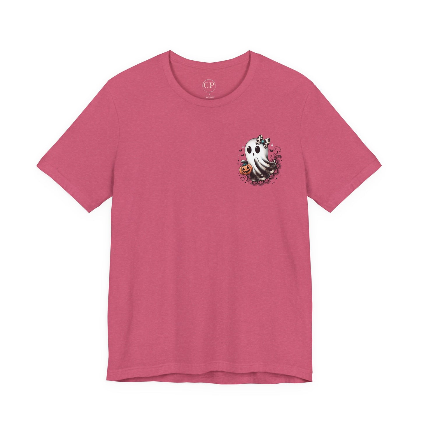 BOOjie Ghost Tee with Pumpkin - Halloween Unisex Jersey Short Sleeve Tee
