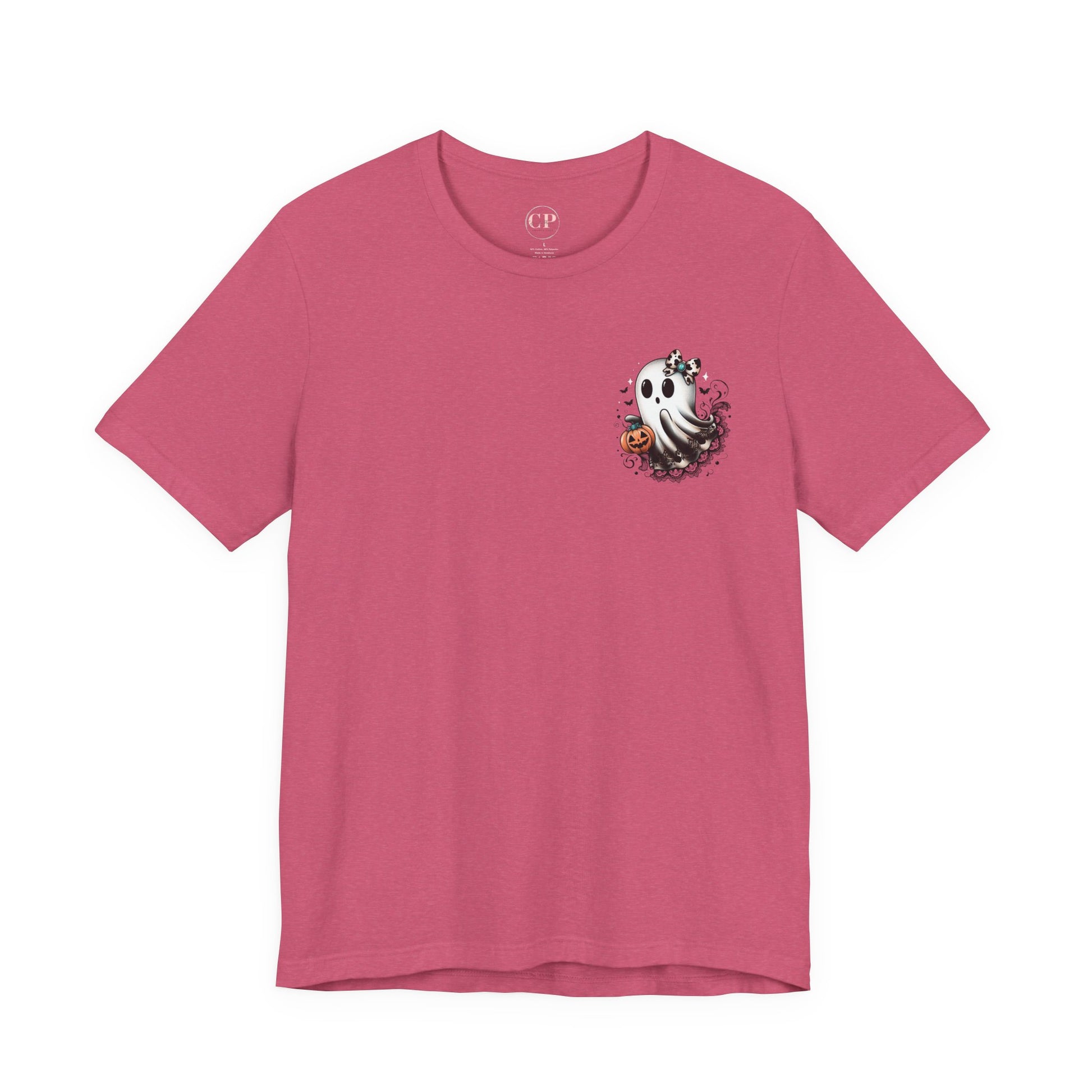 BOOjie Ghost Tee with Pumpkin - Halloween Unisex Jersey Short Sleeve Tee