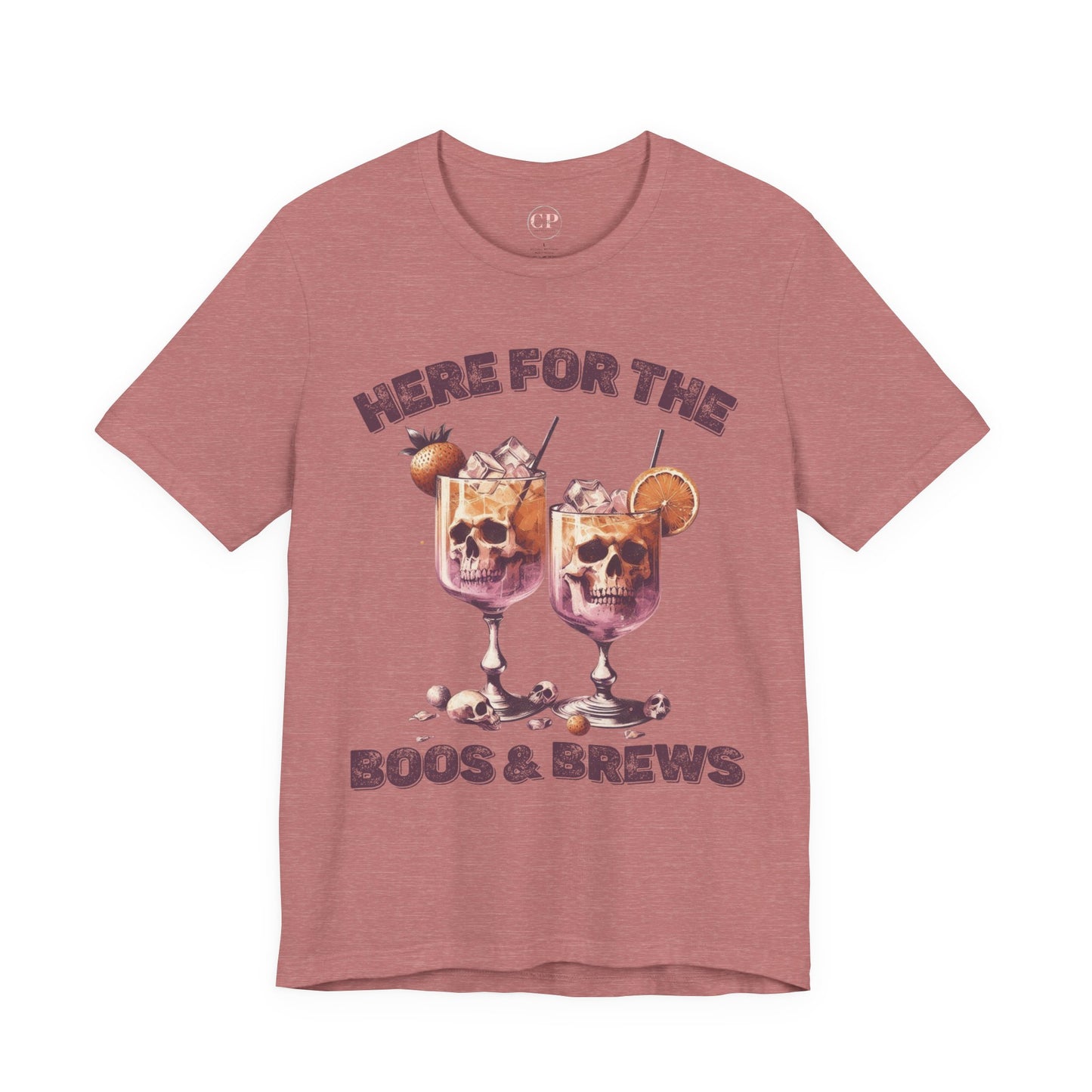 Halloween Skeleton Cocktails Tee - Here for the Boos and Brews *Unisex tee*
