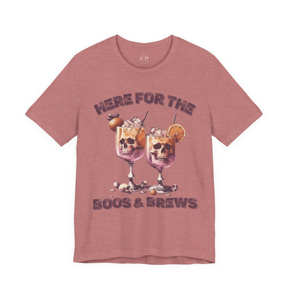 Halloween Skeleton Cocktails Tee - Here for the Boos and Brews *Unisex tee*