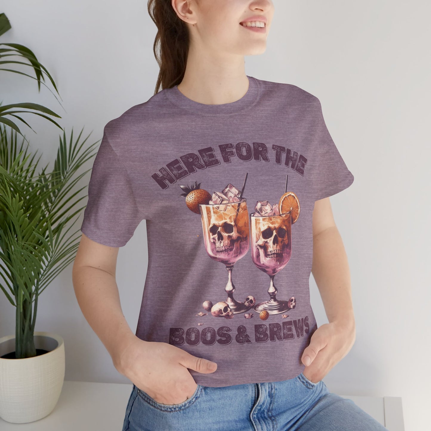 Halloween Skeleton Cocktails Tee - Here for the Boos and Brews *Unisex tee*