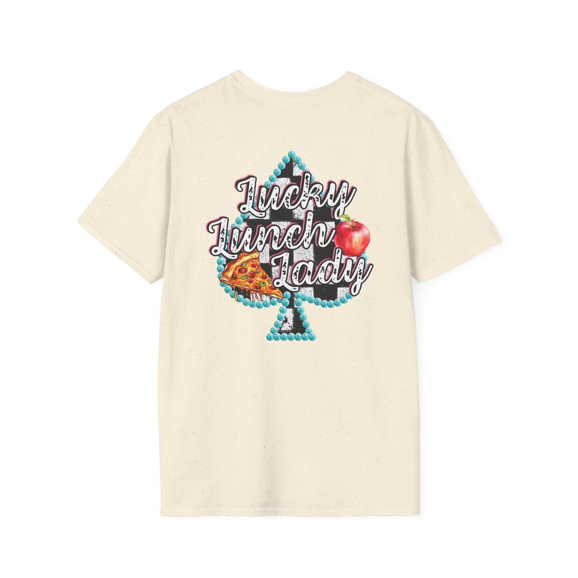 Lunch Lady Checkered Spades T-Shirt * Front and Back Design