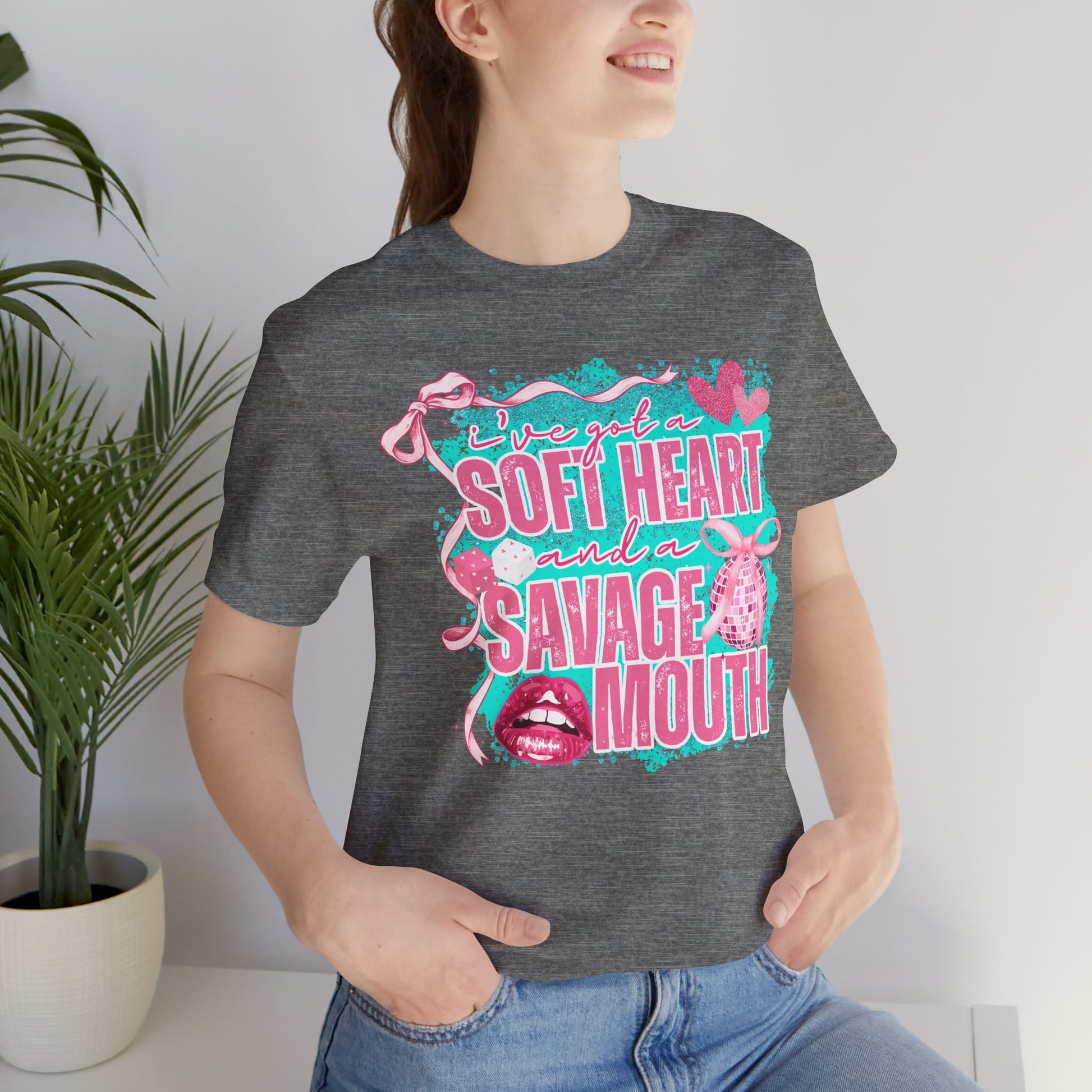 Savage Mouth Graphic Tee - Soft Hearted Apparel, Unisex T-Shirt, Trendy Casual Wear, Fun Gift for Friends, Statement Top