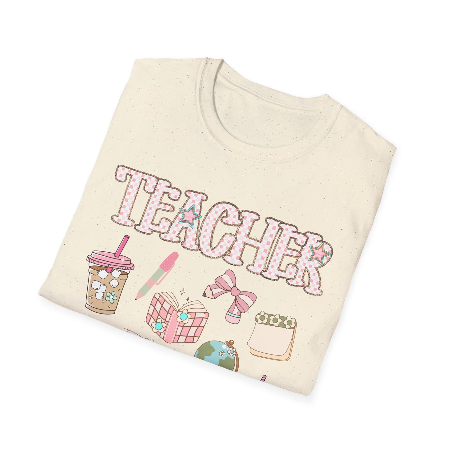 Teacher Checkered Glitter T-Shirt