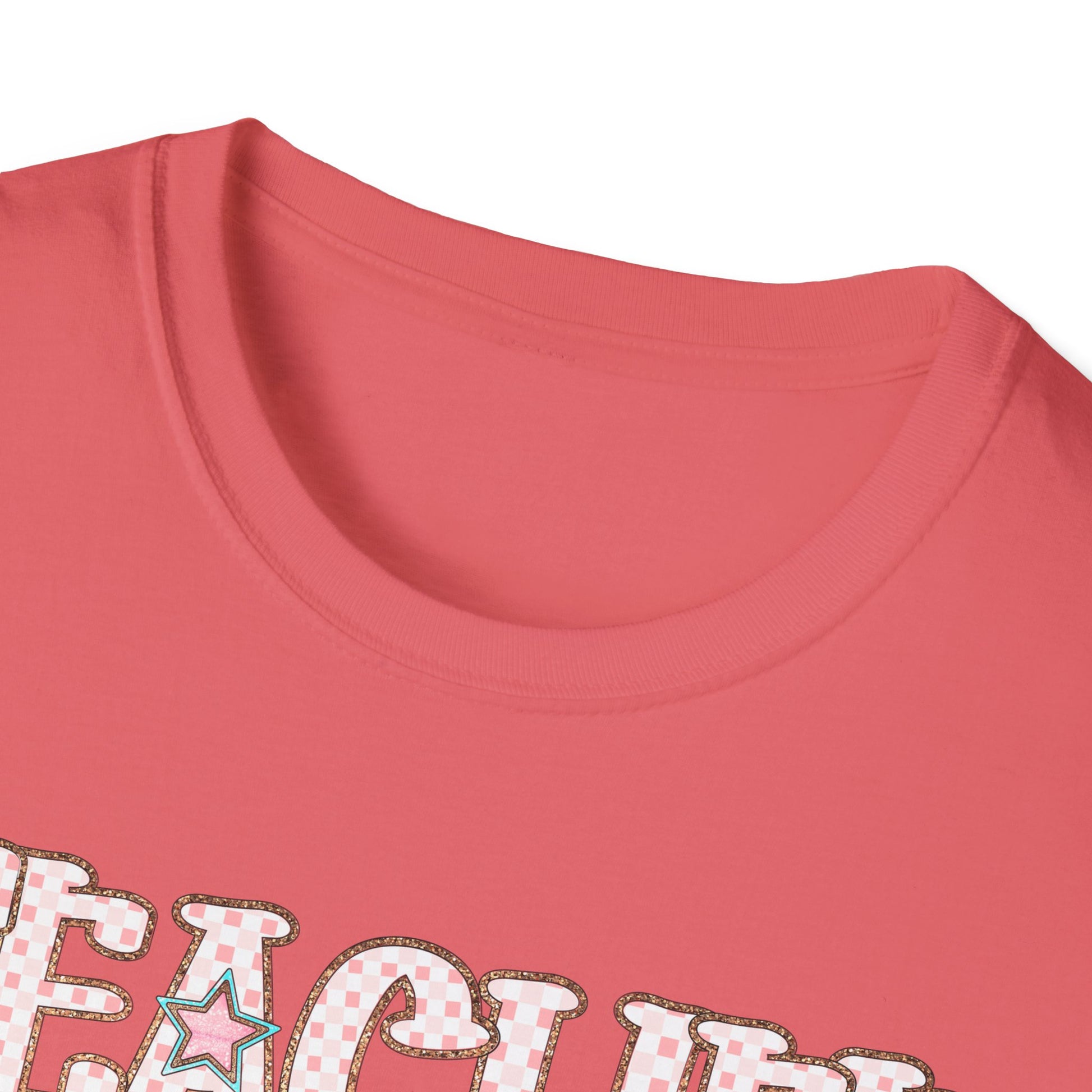 Teacher Checkered Glitter T-Shirt
