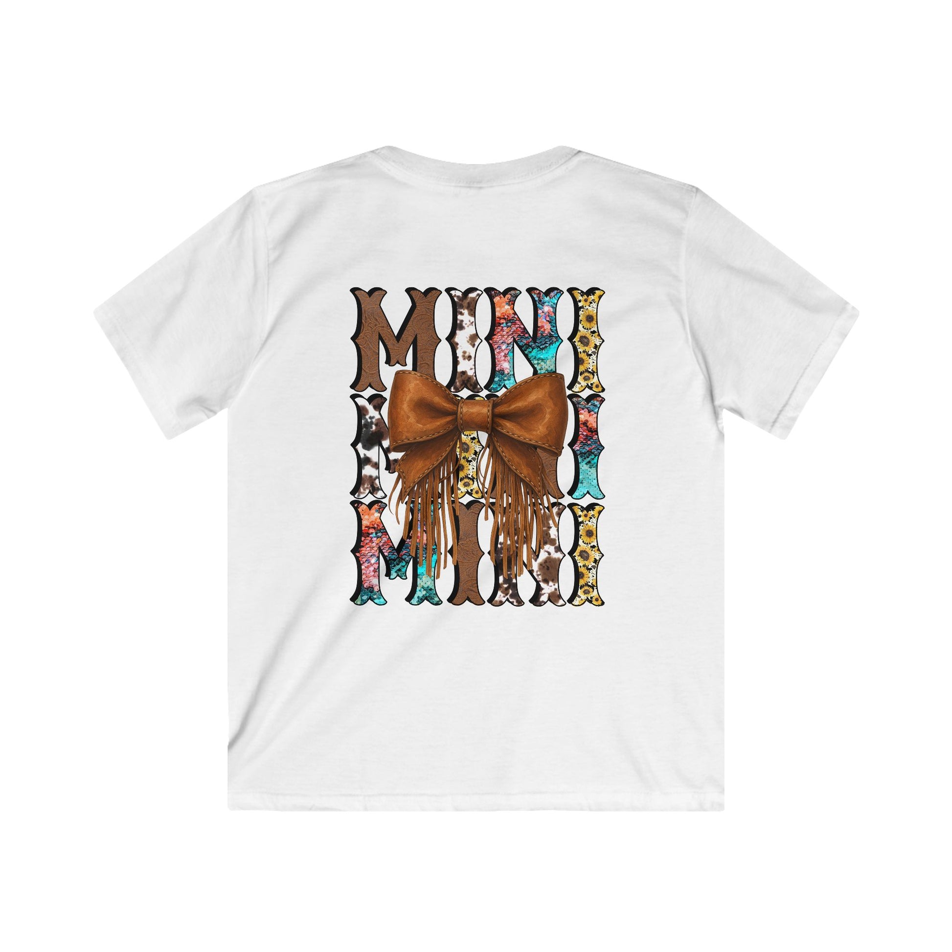 Western Mini Unisex Tee with Turquoise and Sunflower Design