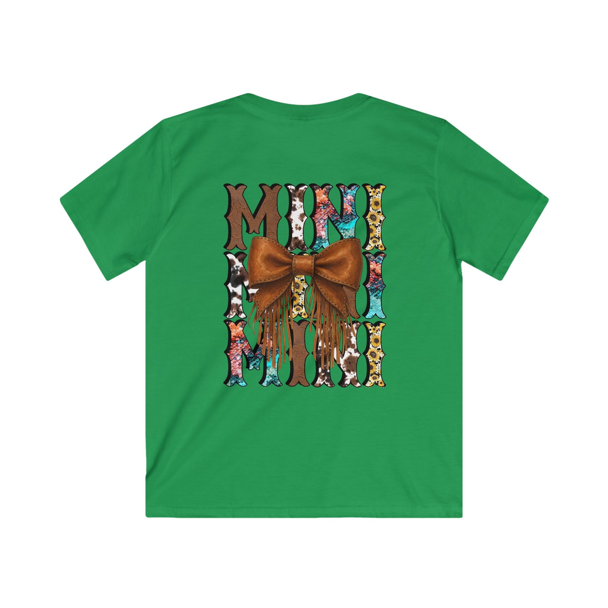 Western Mini Unisex Tee with Turquoise and Sunflower Design