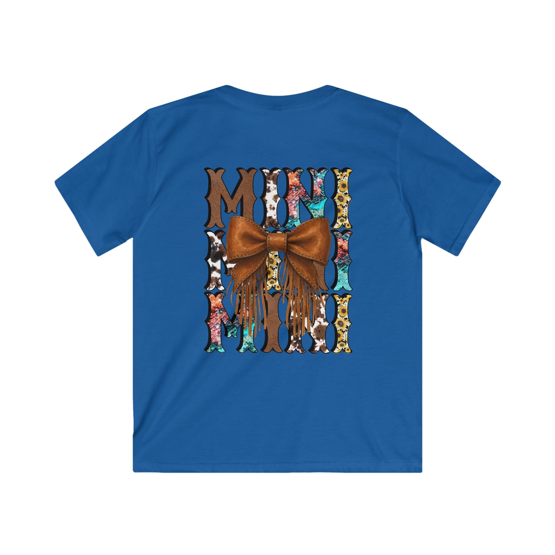 Western Mini Unisex Tee with Turquoise and Sunflower Design
