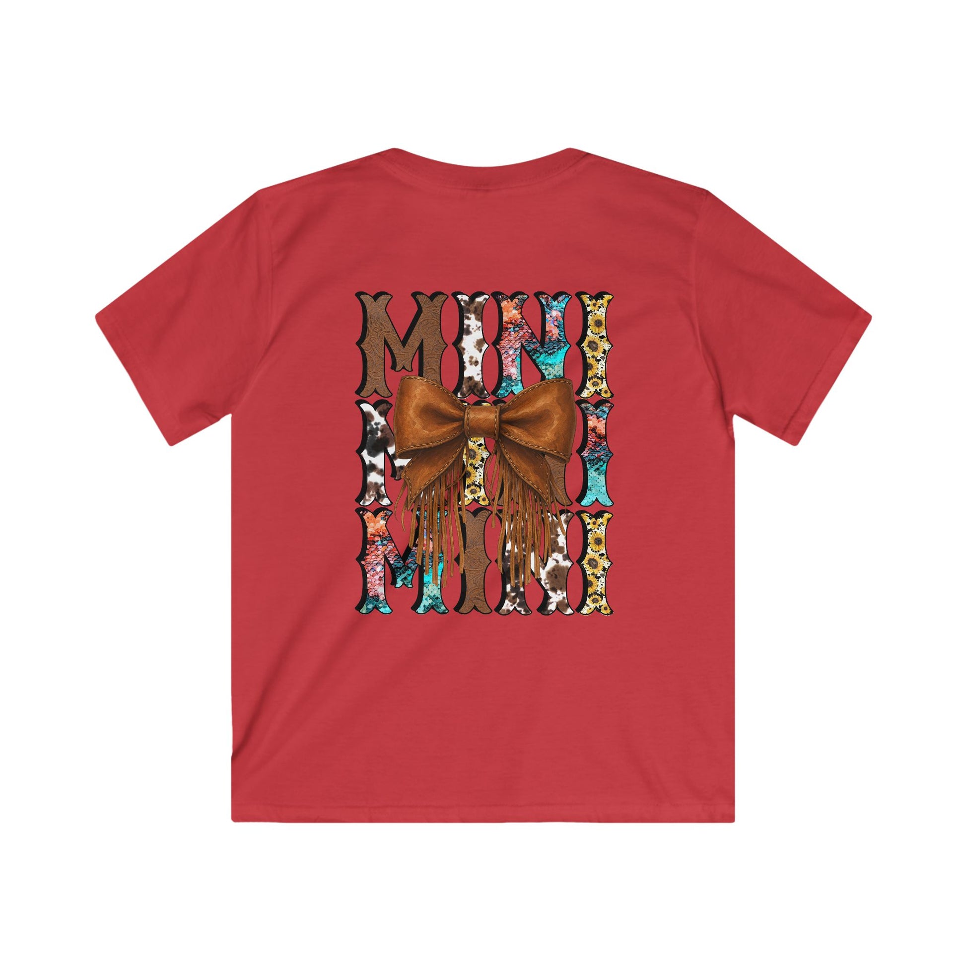 Western Mini Unisex Tee with Turquoise and Sunflower Design