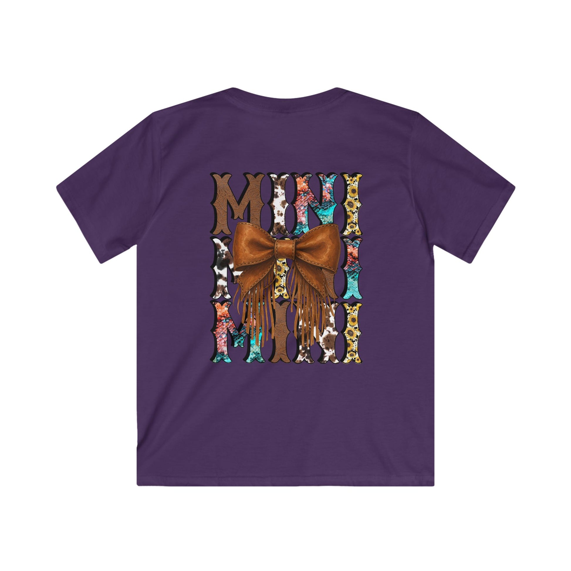 Western Mini Unisex Tee with Turquoise and Sunflower Design