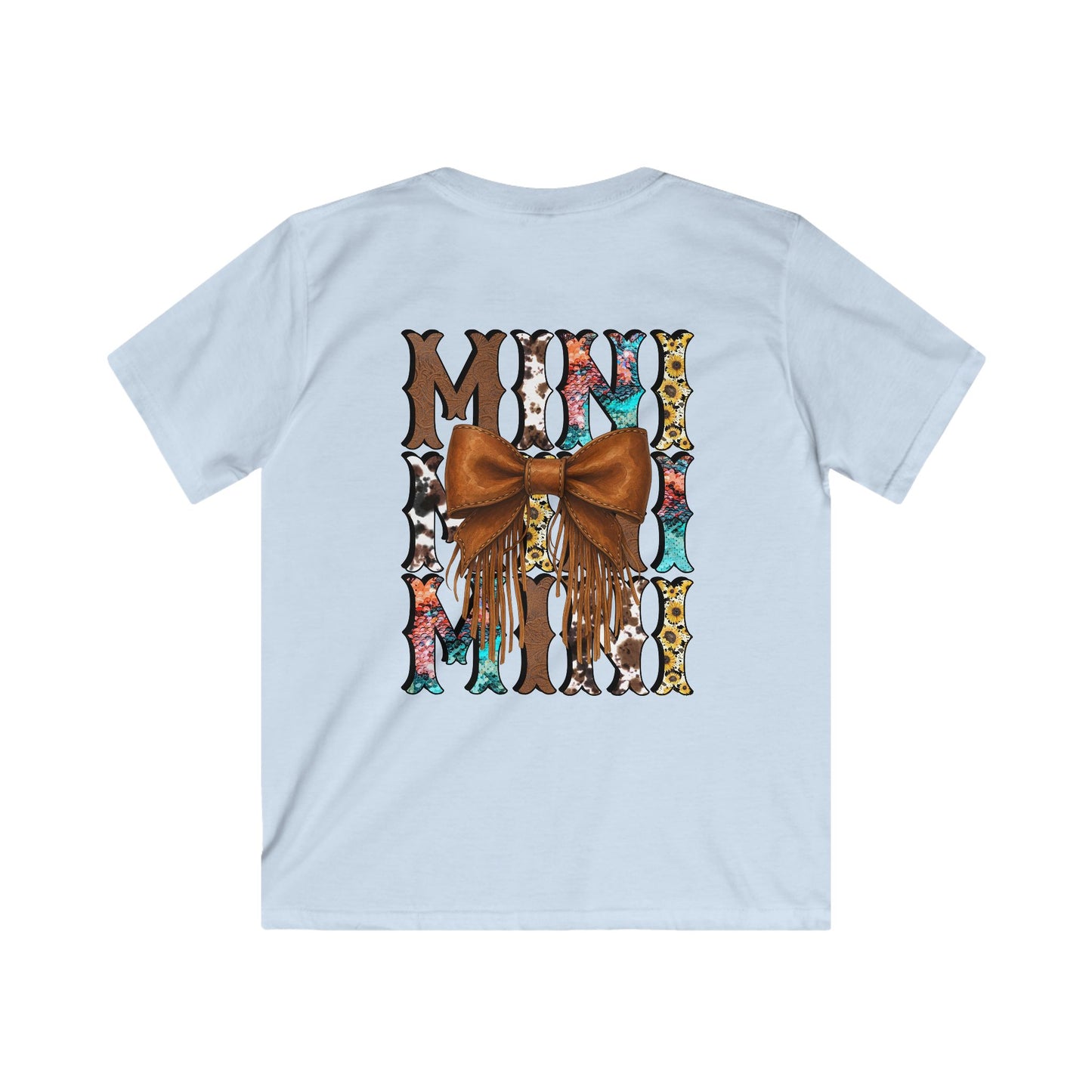 Western Mini Unisex Tee with Turquoise and Sunflower Design