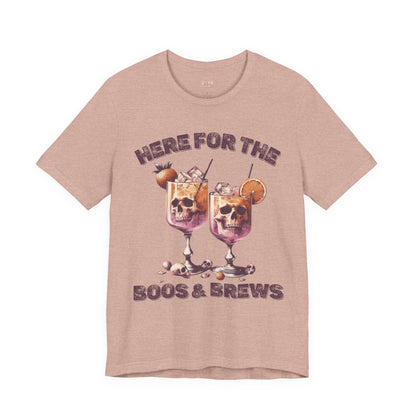 Halloween Skeleton Cocktails Tee - Here for the Boos and Brews *Unisex tee*