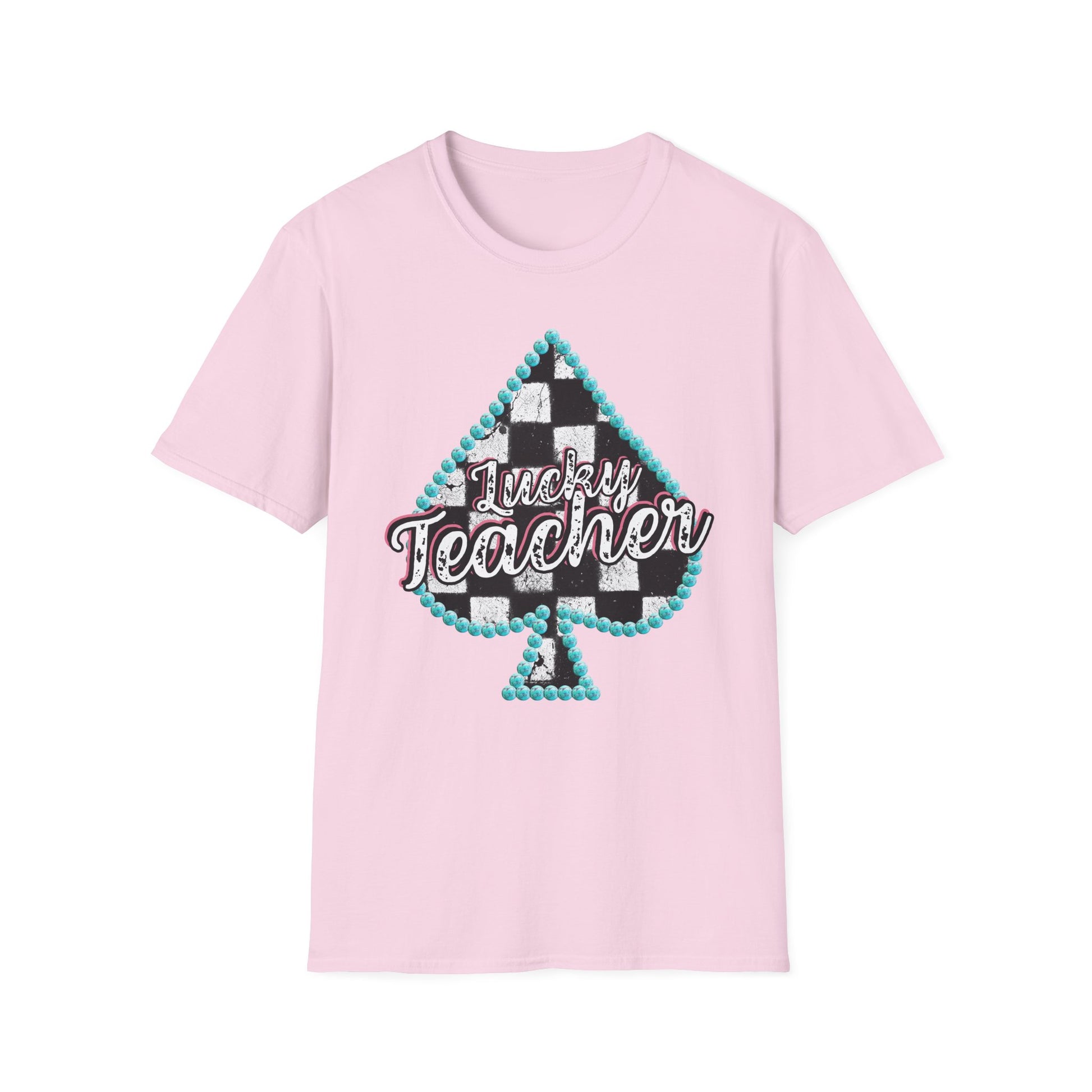 Teacher Checkered Spades T-Shirt