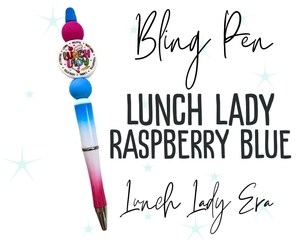 Lunch Lady Bling Pen * Raspberry Blue
